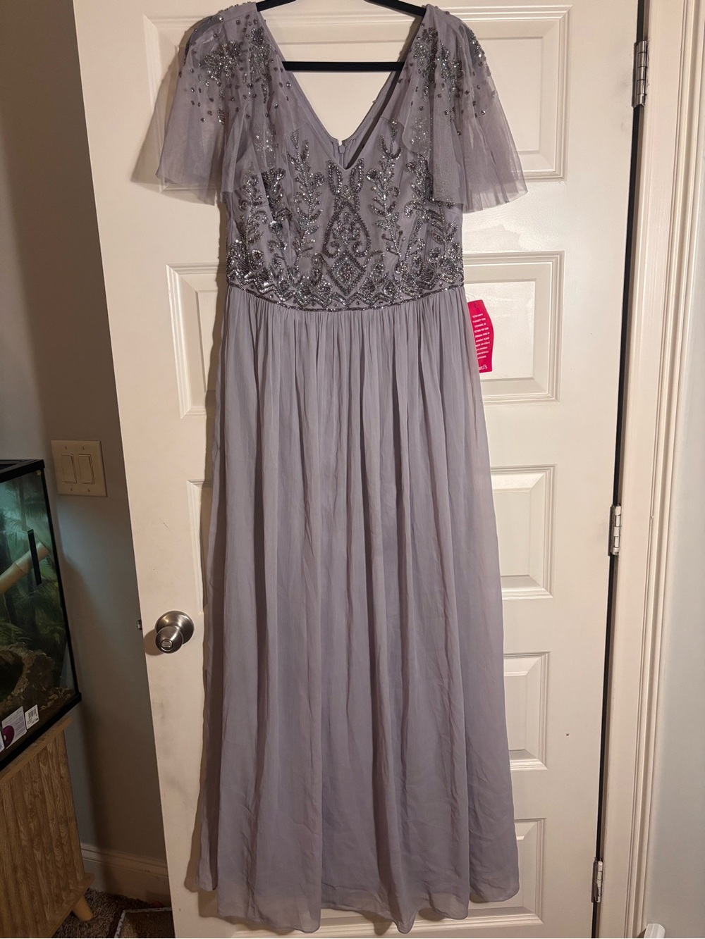 NWT adrianna papell lilac formal dress with beading